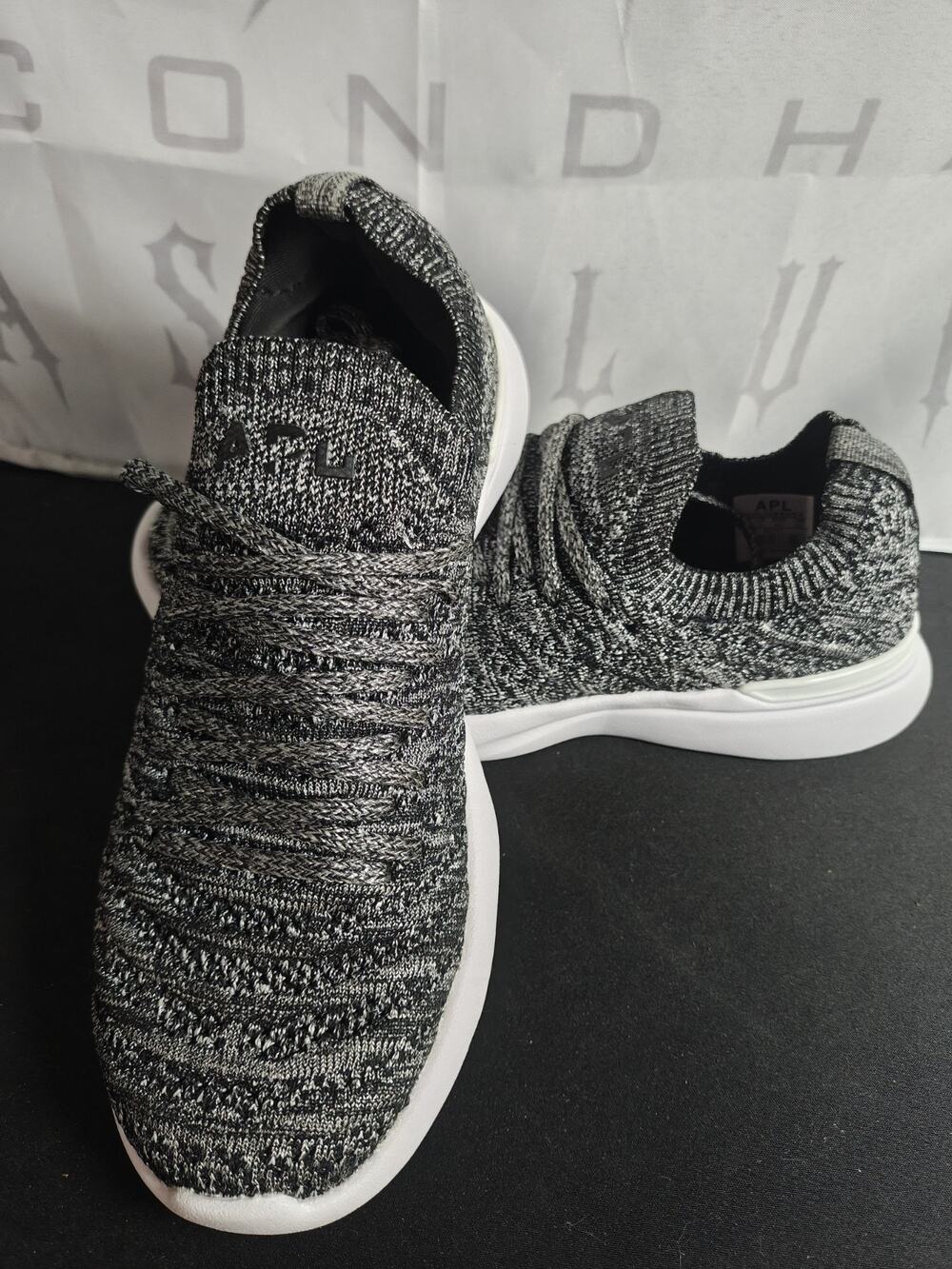 APL Women's 6.5 / 36.5 Techloom Wave Running Shoes Heather Gray / Black $270 New